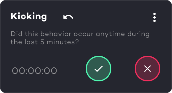 Behavior tracker for kicking